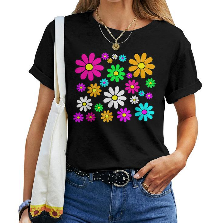 Happy Bright Daisies Daisy 60'S 70S Retro Vintage Hippie Women T-shirt