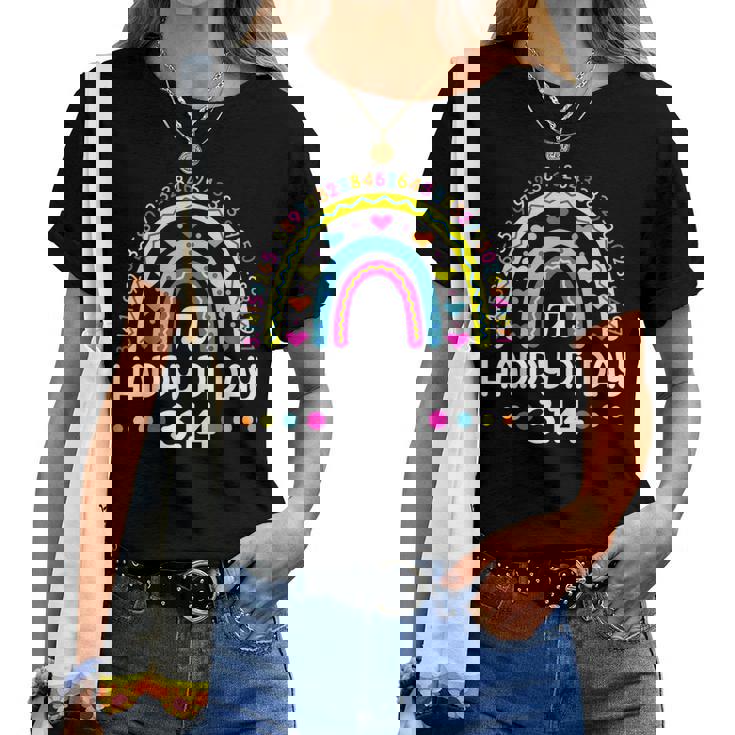 Happy Pi Day Rainbow 314 Pi Number Math Teacher Girls Women T-shirt