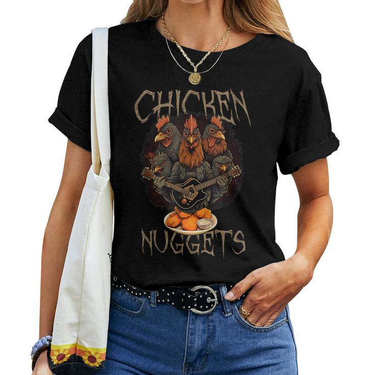 Hardcore Chicken Nuggets Rock & Roll Band Women T-shirt