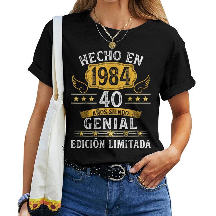 Maglietta Vintage 40° Compleanno Donna – Nata Nel 1984 – T-Shirt Retrò Con Stampa Divertente Per Festeggiare I Favolosi 40