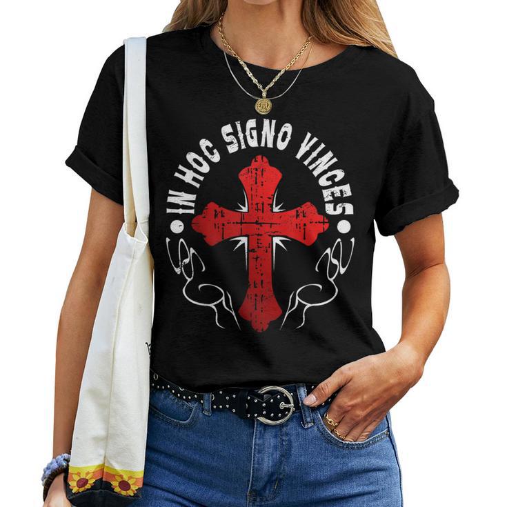 In Hoc Signo Vinces Crusader Templar Knight Christian Women T-shirt