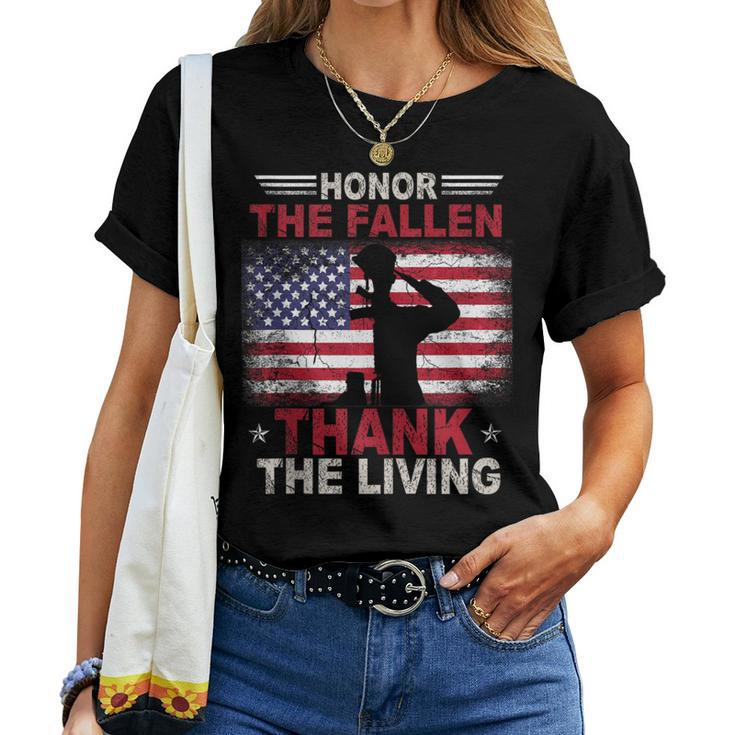 Honor The Fallen Veteran Themed Military Support Veteran Day Women T-shirt