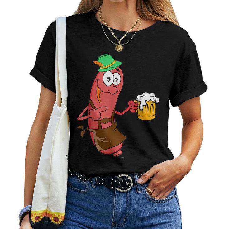 Hot Dog Beer Bratwurst Oktoberfest For Women T-shirt