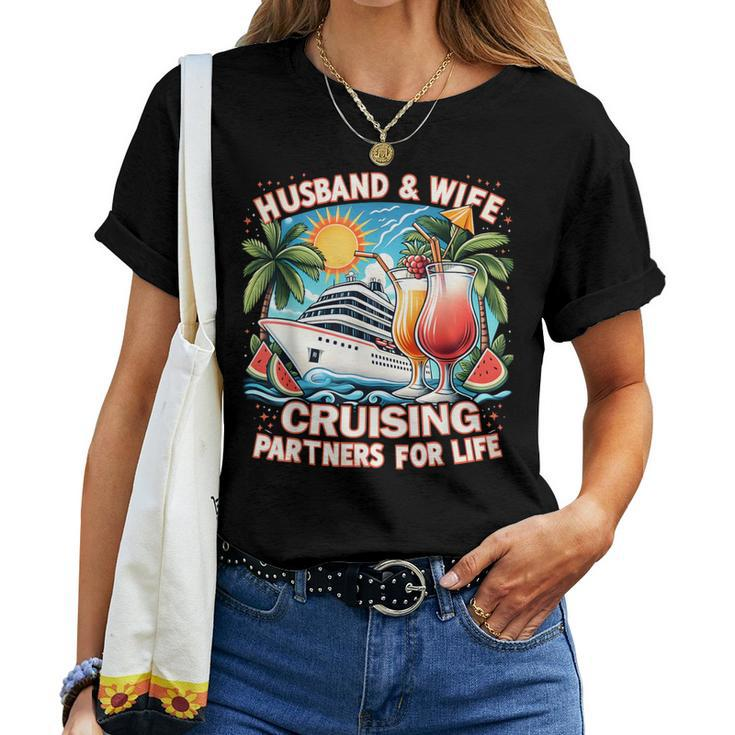 Husband And Wife Cruising Partners For Life Honeymoon Cruise Women T-shirt