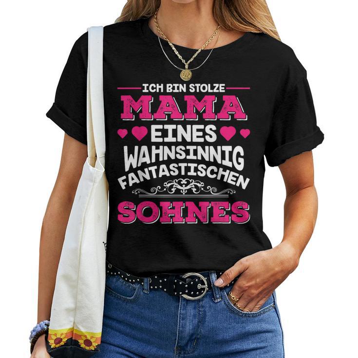 Ich Bin Stolze Mama Eines Wahnsinnig Fantastische Sohnes T-shirt Frauen