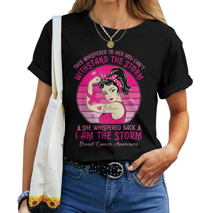 I'm The Storm Strong Rosie Riveter Breast Cancer Fight Women T-shirt