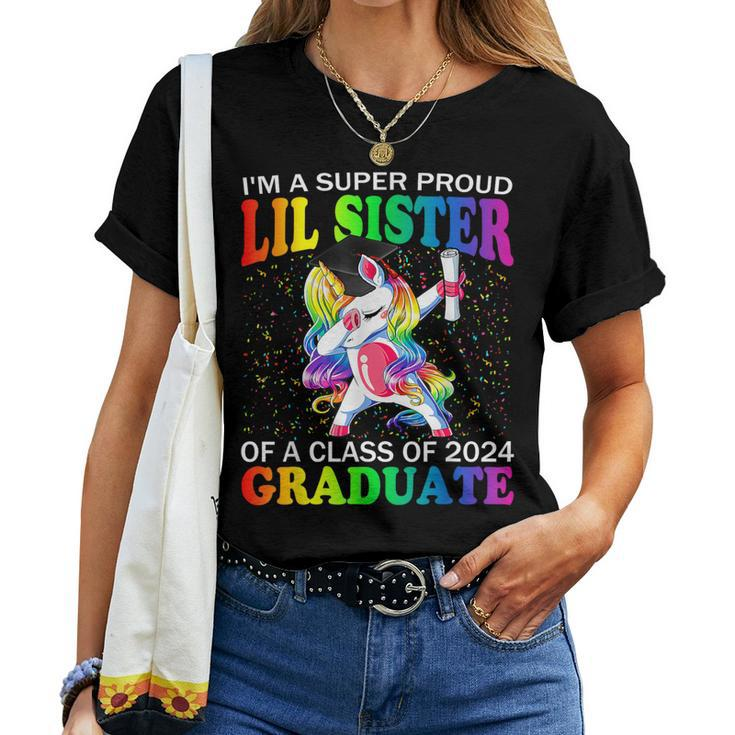 I'm A Super Proud Lil Sister Of A Class Of 2024 Graduate Women T-shirt