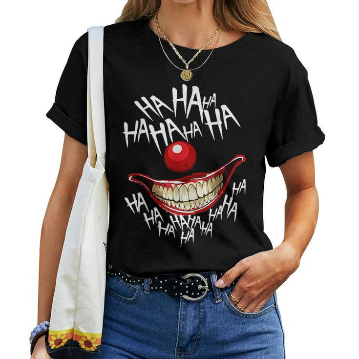 Insane Scary Woman Clown Posse Creepy Women T-shirt