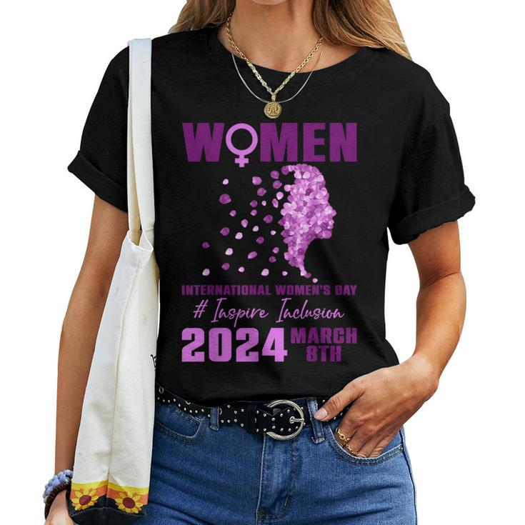 International Women's Day 2024 Floral Woman Girl Silhouette Women T-shirt
