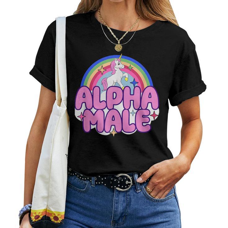 Ironic Alpha Male Unicorn Rainbow For Women Women T-shirt