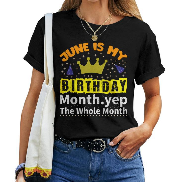 It's My Birthday June Month Groovy Birthday Novelty Women T-shirt