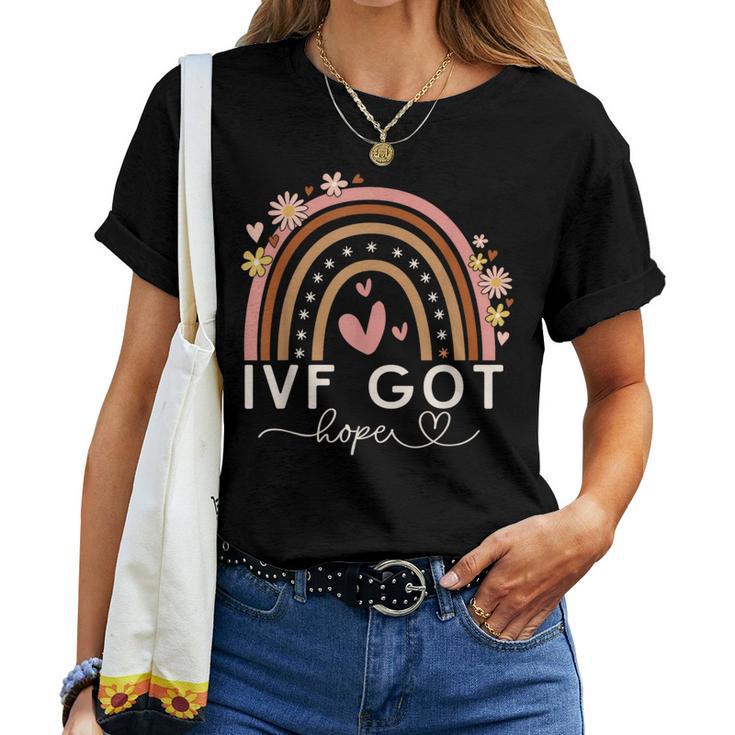 Ivf Got Hope Ivf Suprises For Vintage Rainbow Women T-shirt