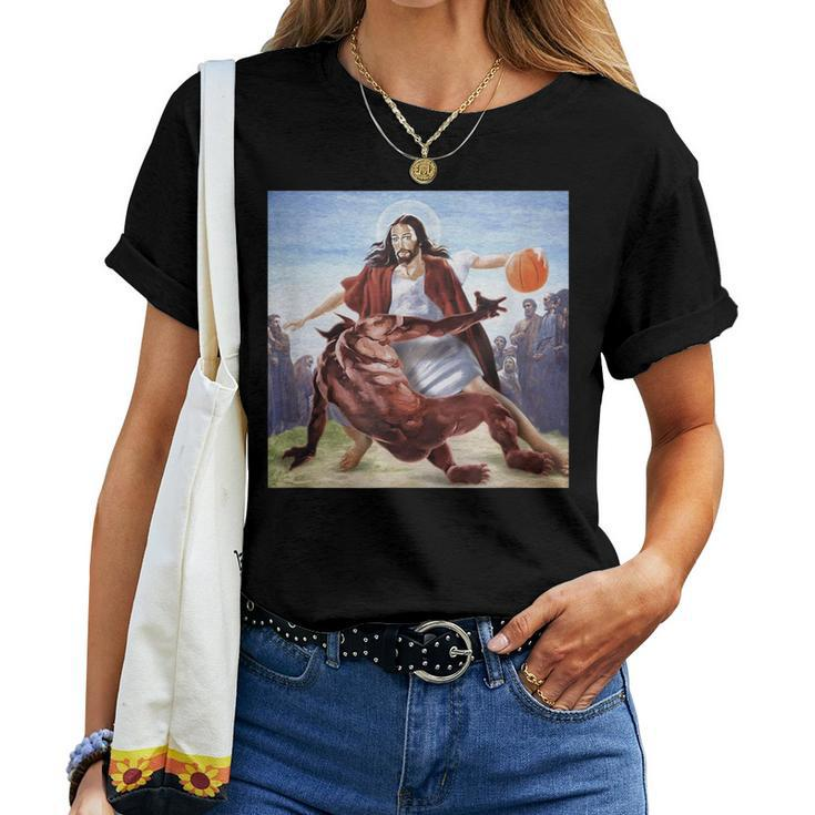 Jesus Crossing Up The Devil Christian Women Women T-shirt