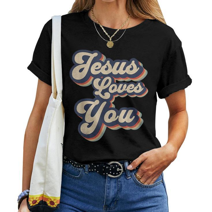 Jesus Loves You Retro Religious Christian Women T-shirt