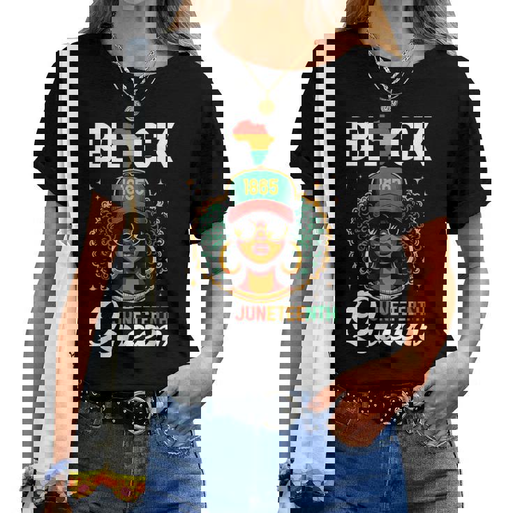 Junenth Black Queen African American Freedom Women T-shirt