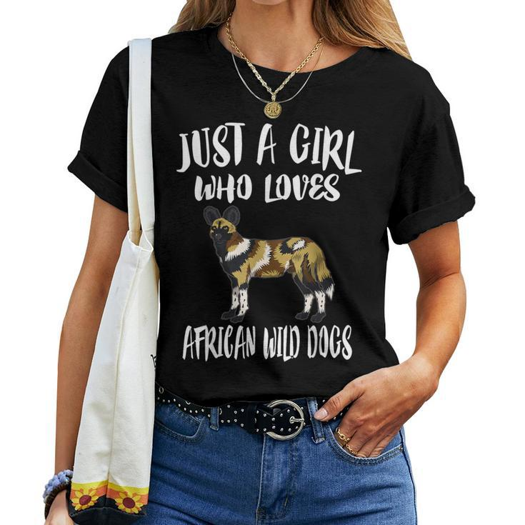 Just A Girl Who Loves African Wild Dogs Women T-shirt