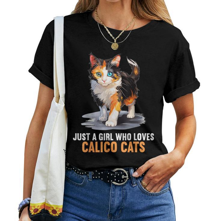 Just A Girl Who Loves Calico Cats Calico Cat Women T-shirt