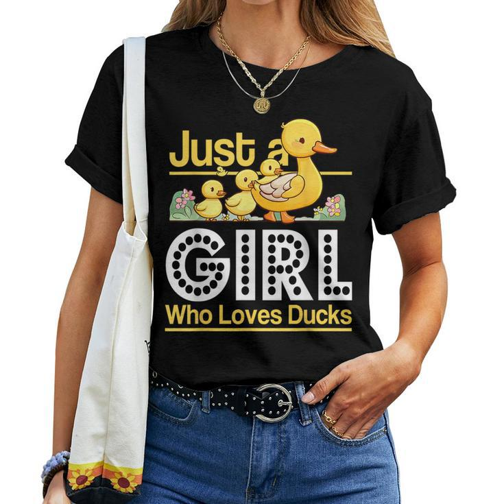 Just A Girl Who Loves Ducks Cute Duck Family Women T-shirt