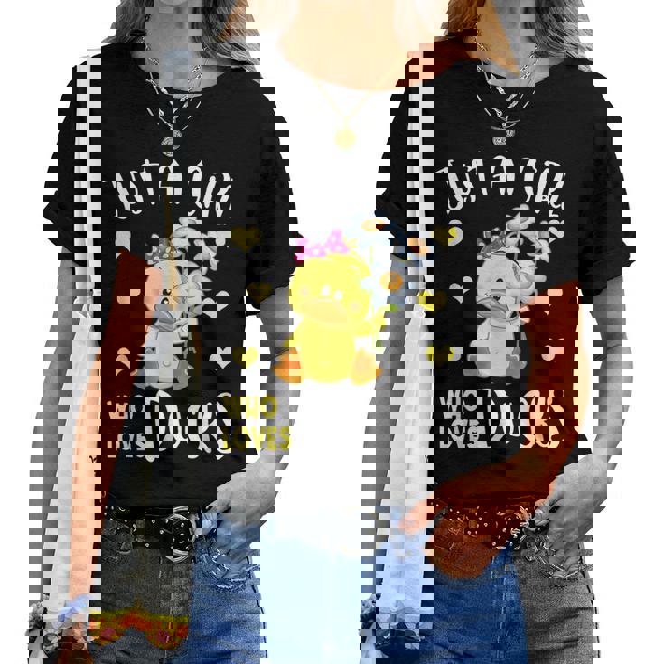 Just A Girl Who Loves Ducks Lovers Outfits Kawaii Animals Women T-shirt