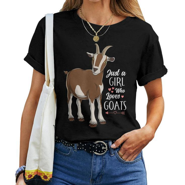 Just A Girl Who Loves Goats Cute Farm Animal Girls Women Women T-shirt