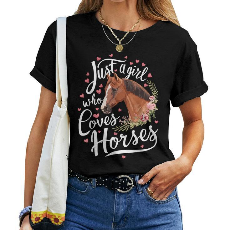 Just A Girl Who Loves Horses Horse Women T-shirt