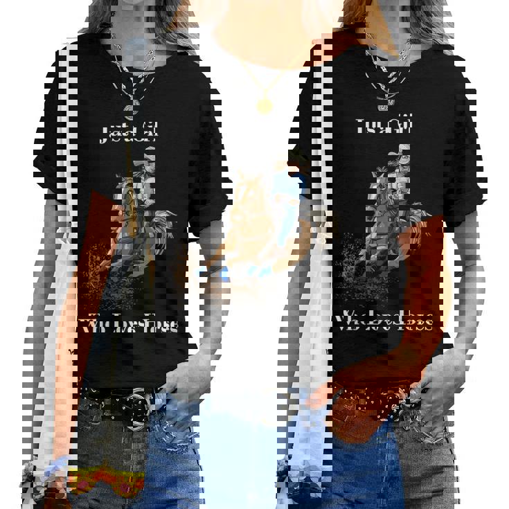 Just A Girl Who Loves Horses Equitación Occidental Camiseta de mujer