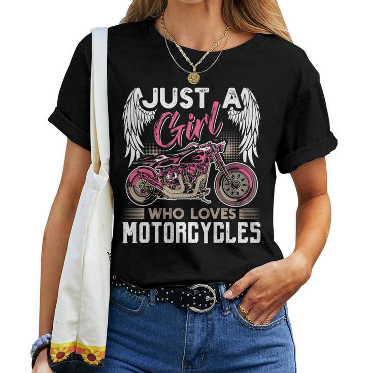 Just A Girl Who Loves Motorcycles Biker Women T-shirt