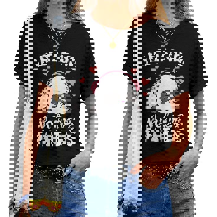 Just A Girl Who Loves Pandas Cute Kawaii Panda Girls Women T-shirt