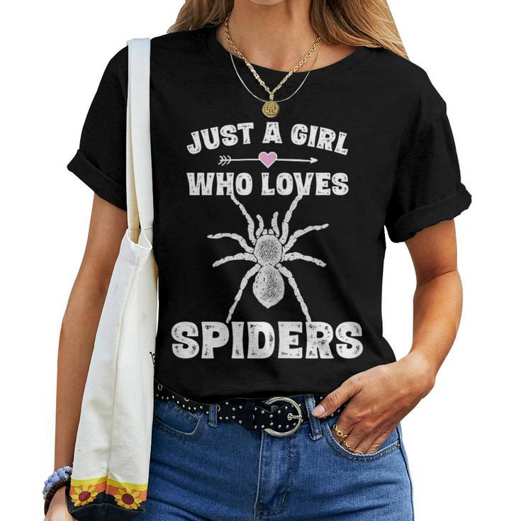 Just A Girl Who Loves Spiders Spider Girls Women T-shirt