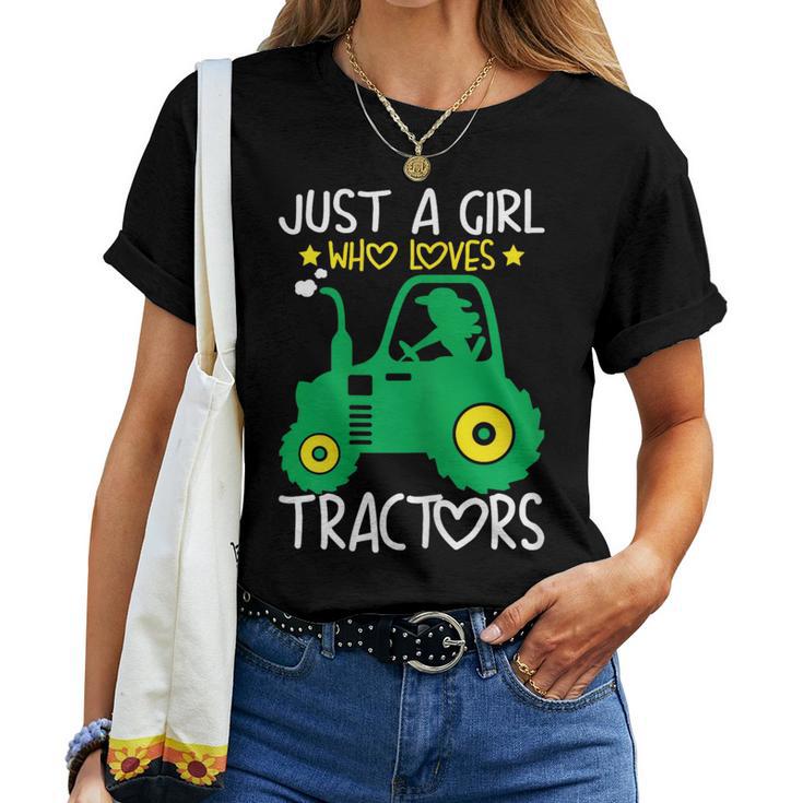 Just A Girl Who Loves Tractors Farm Lifestyle Lover Girls Women T-shirt