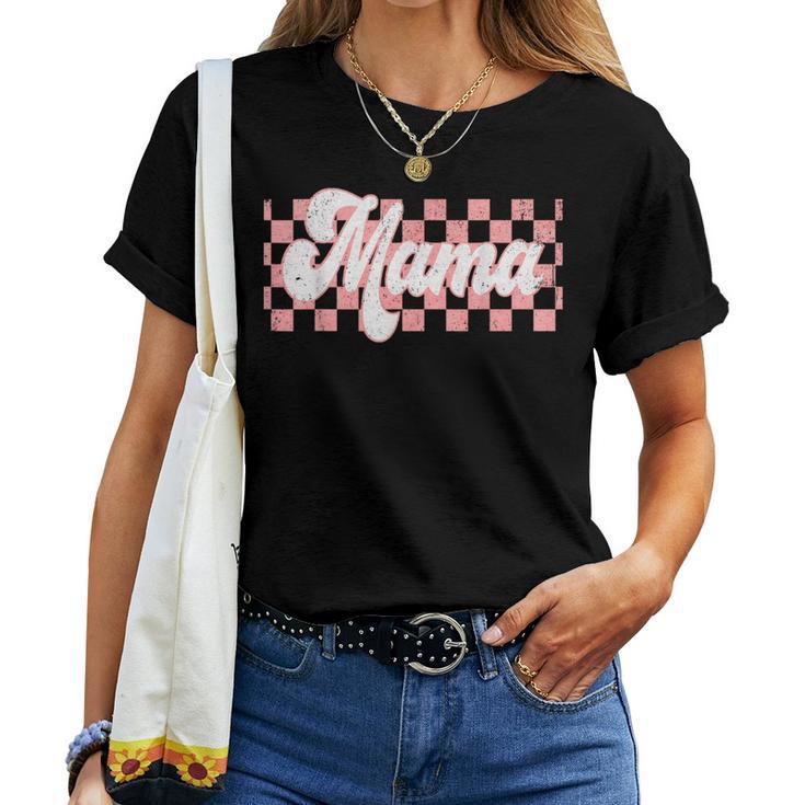 Karierte Mama Retro Mama Leben Frauen Muttertag Neue Mutter T-shirt Frauen