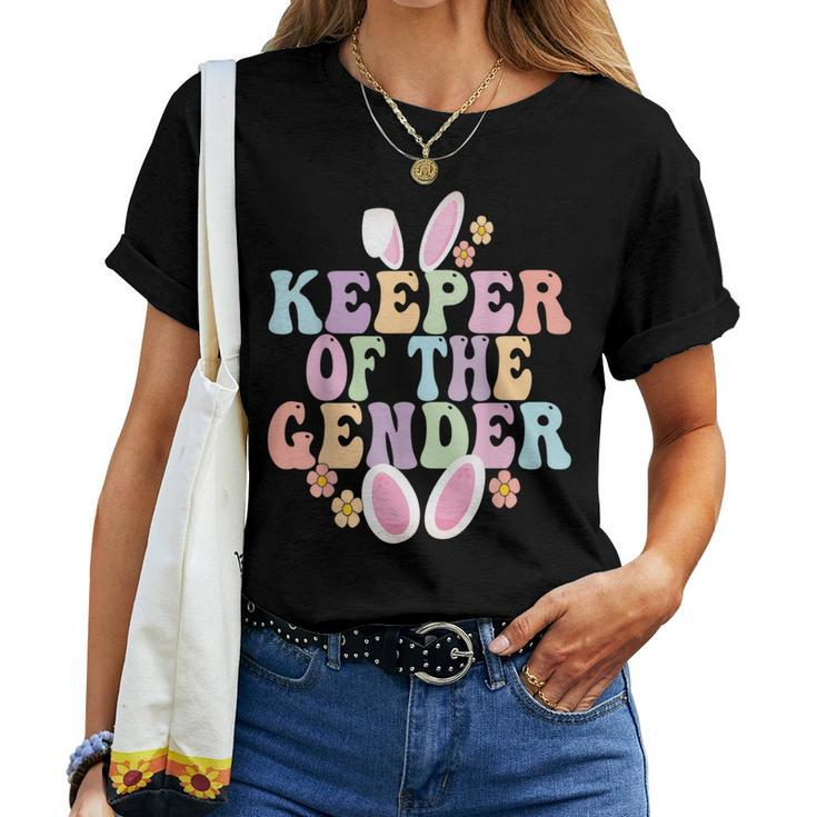 Keeper Of The Gender Boy Or Girl Easter Bunny Gender Reveal Women T-shirt