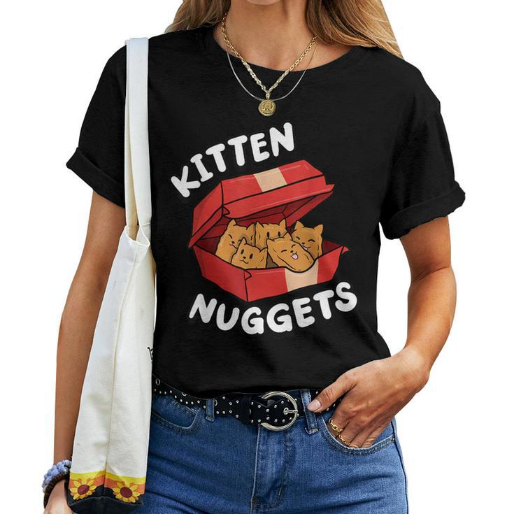 Kitten Nuggets Fried Chicken Lover Foodie Cute Cat Women T-shirt