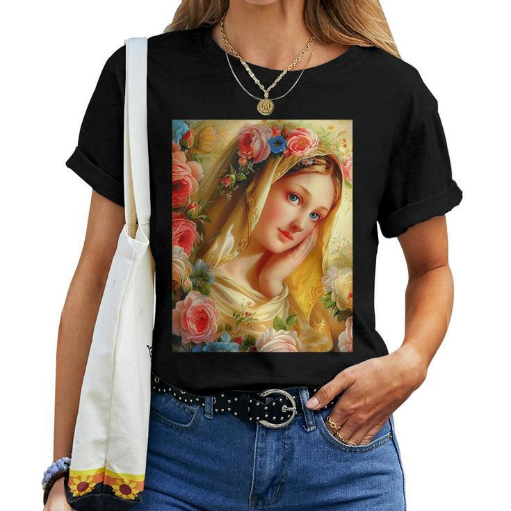 Our Lady Virgin Mary Holy Mary Mother Mary Vintage Women T-shirt