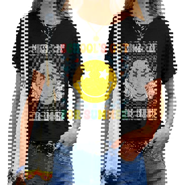 Last Day Of School Retro Schools Out For Summer Teacher Women T-shirt
