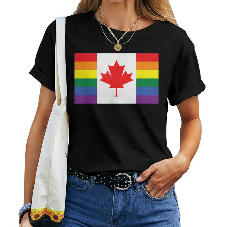 Lgbt Gay Pride Rainbow Canadian Flag Women T-shirt