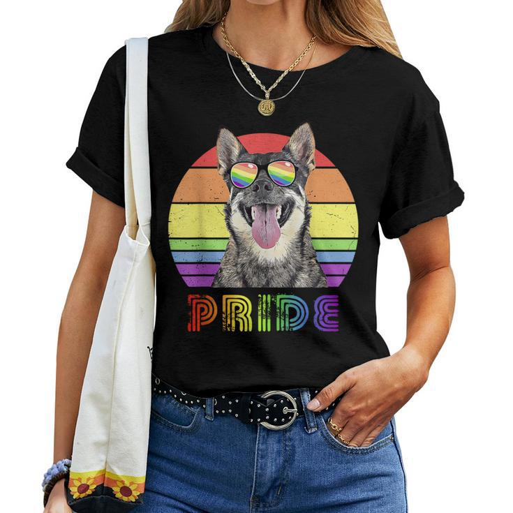 Lgbtq Swedish Vallhund Dog Rainbow Love Gay Pride Women T-shirt