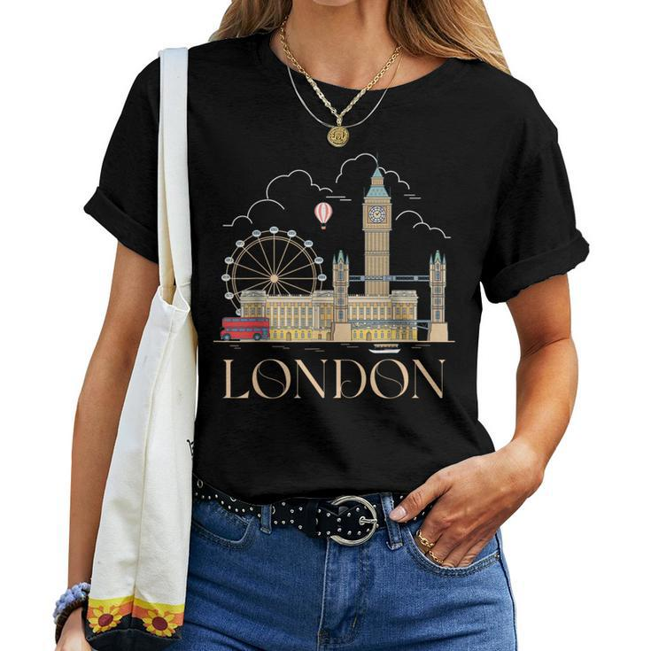 London Souvenir England Vintage City British Uk T- Women T-shirt