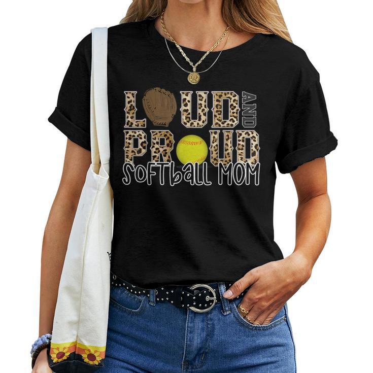 Loud Proud Mother Softball Leopard Print Cheetah Pattern Women T-shirt