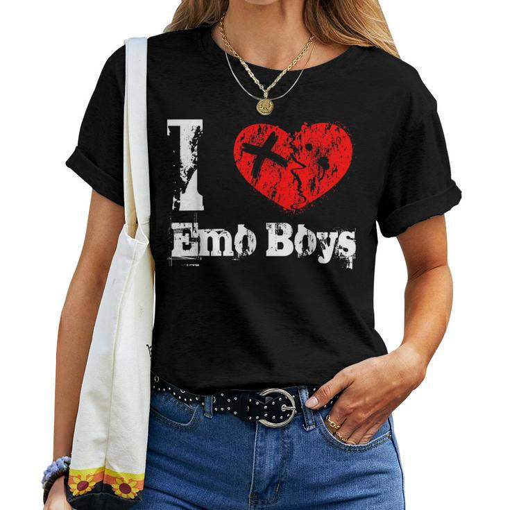 I Love Emo Boys I Love Emo Girls Emo Goth Matching Women T-shirt