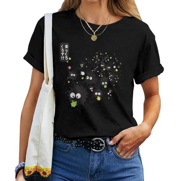 T-Shirt Makkuro Kurosuke – Soot Sprite Totoro Anime Manga – Coton Doux Unisexe Style Japonais