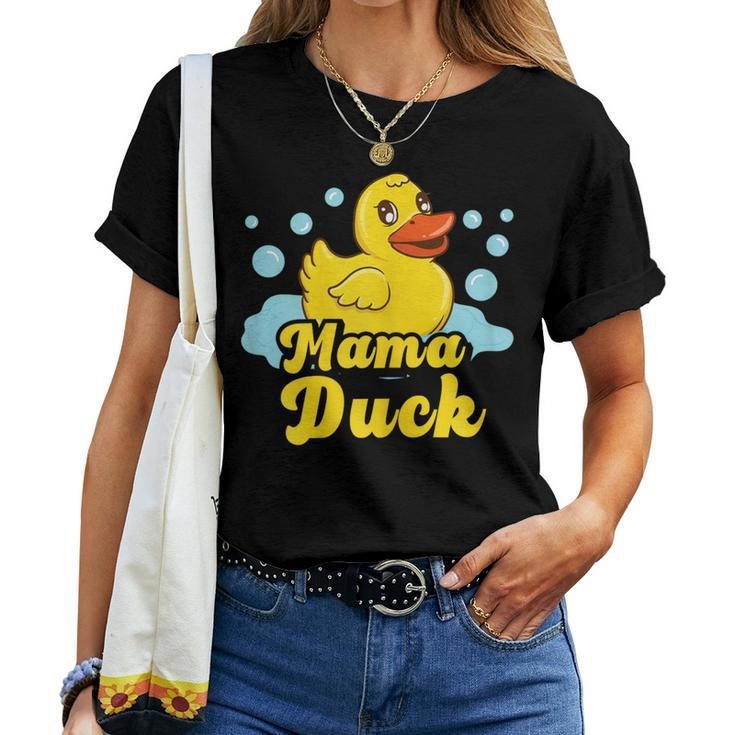 Mama Duck Mommy Duck Matching Family Rubber Duck Women T-shirt