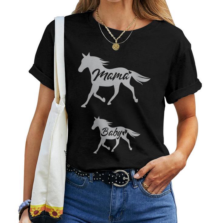 Mama Horse Pregnancy Announcement For Women Women T-shirt