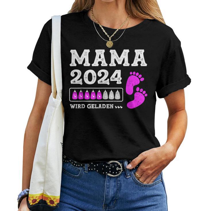 Mama Loading Mutter 2024 Wird Geladen Mama T-shirt Frauen