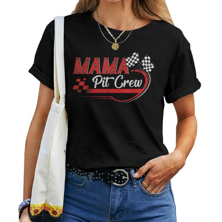 Mama Pit Crew Race Car Birthday Party Racing Family Women T-shirt