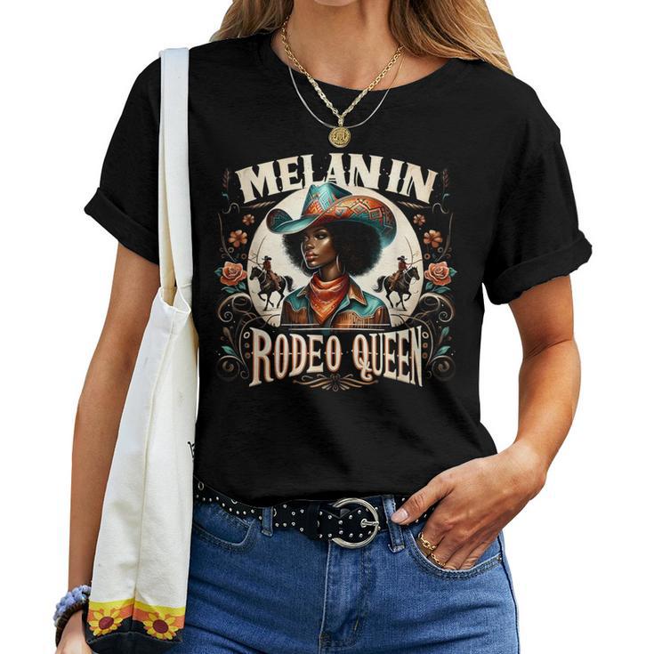 Melanin Rodeo Queen African-American Melanin Cowgirl Women T-shirt