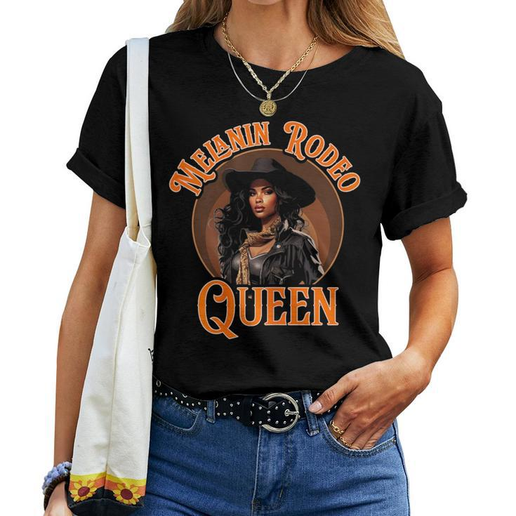 Melanin Rodeo Queen Bronc Riding African American Women T-shirt