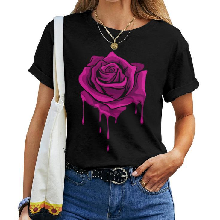 Melting Rose Garden Gardener Botanist Flowers Rose Women T-shirt