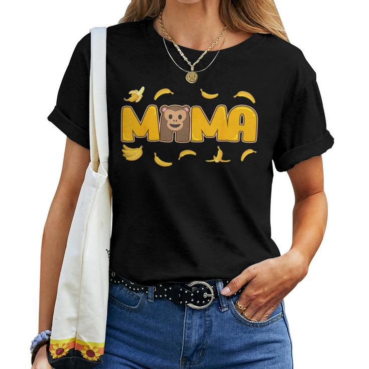 Mom And Dad Mama Birthday Girl Monkey Banana Family Matching Women T-shirt