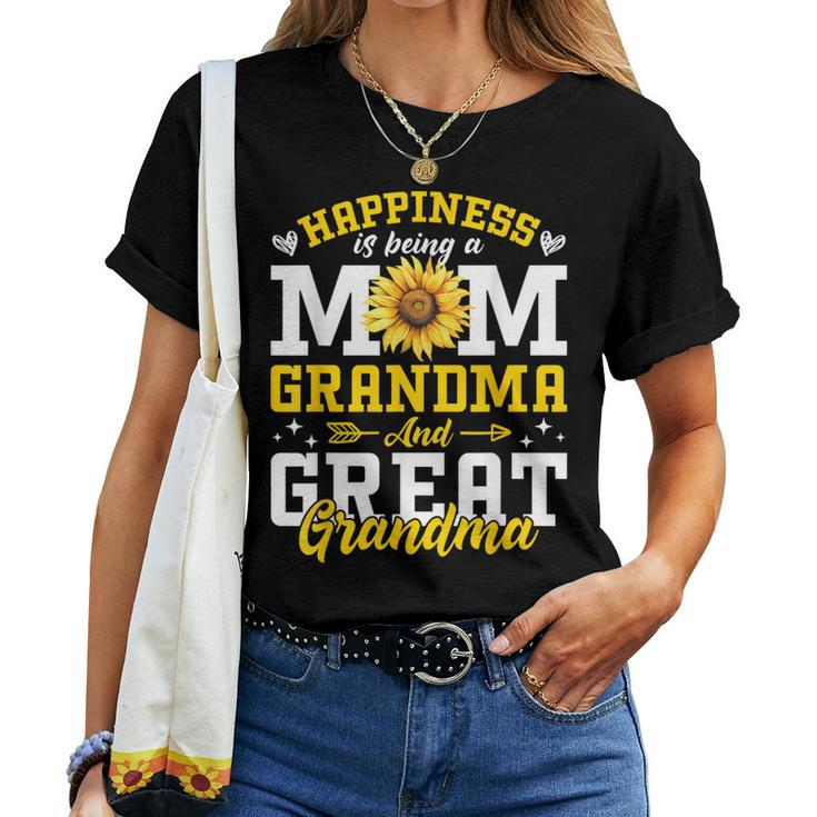 Mom Grandma Great Grandma Mother's Day 2024 Sunflower Women T-shirt